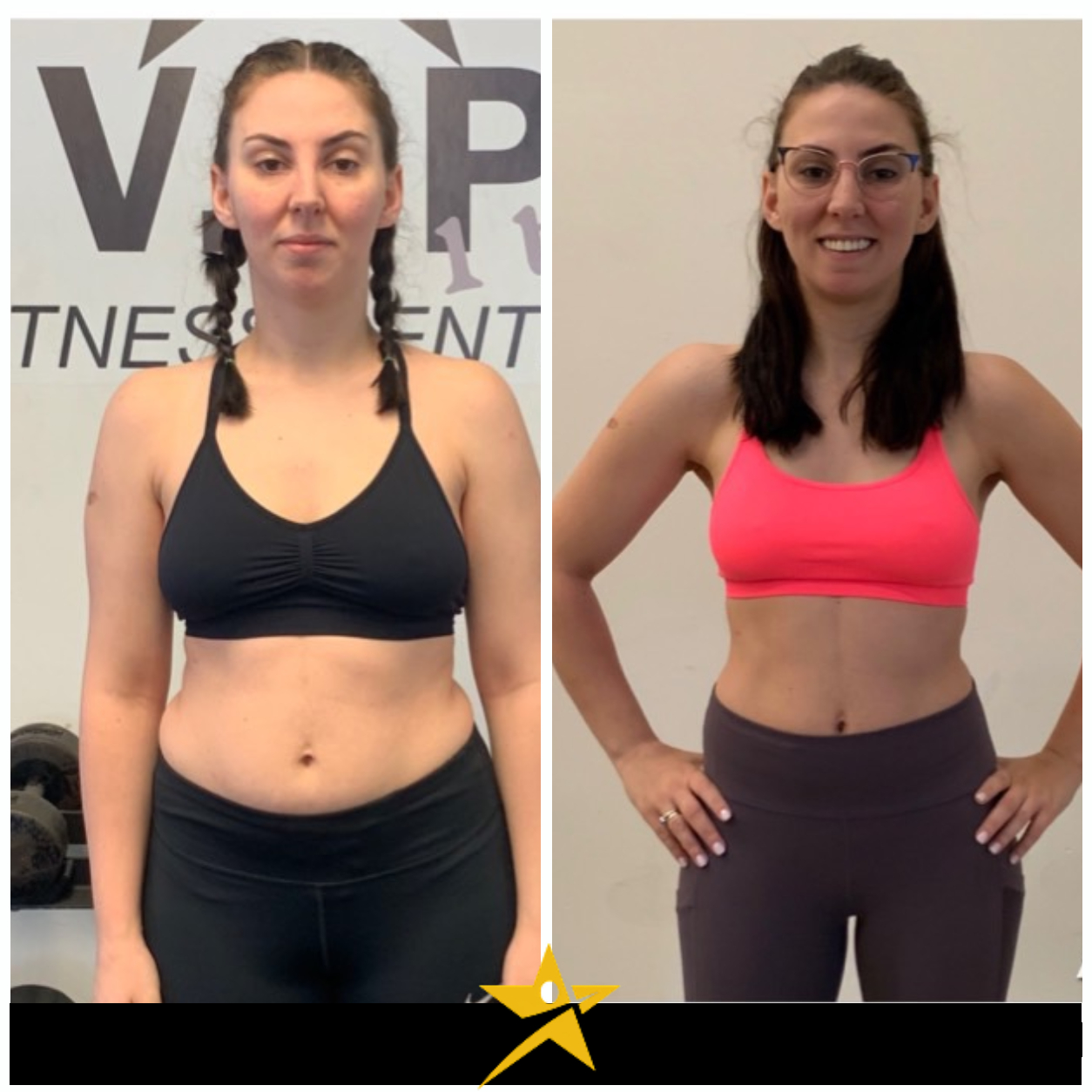 Client before and after 16 weeks of training