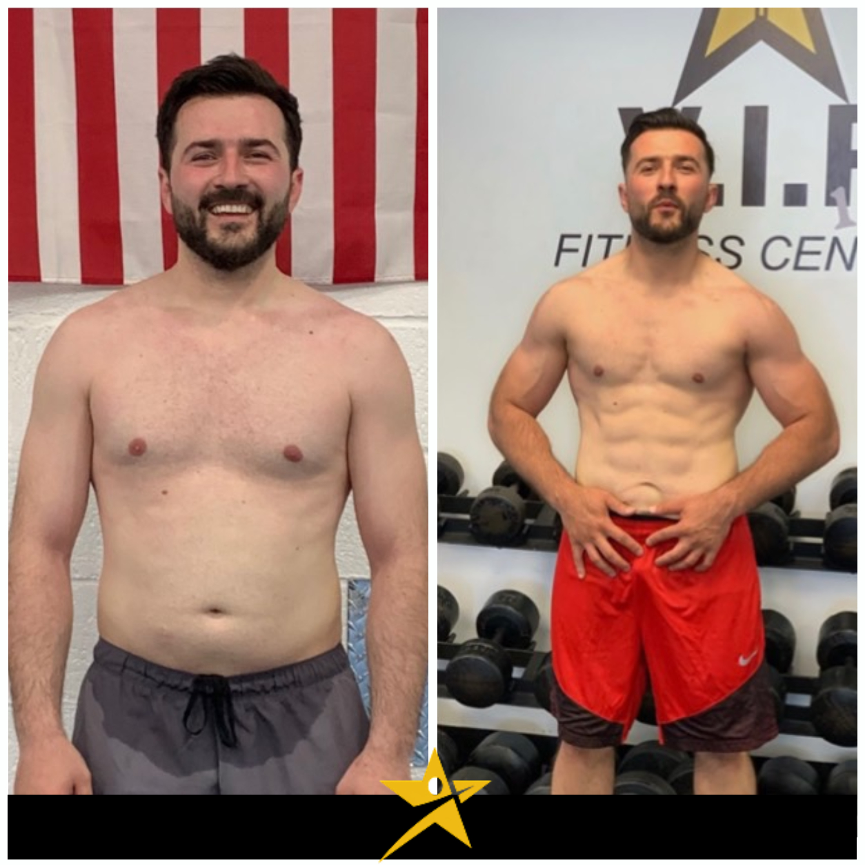 Client before and after 16 weeks of training