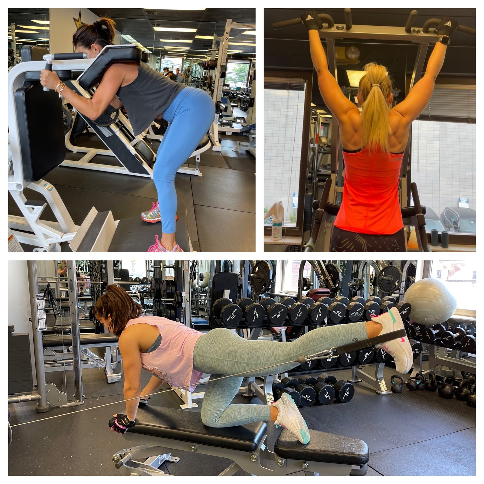 vip-fitness-center-fort-lee-nj-womens-strength-training-collage-web Collage of women using strength-training equipment at VIP Fitness Center in Fort Lee, NJ.