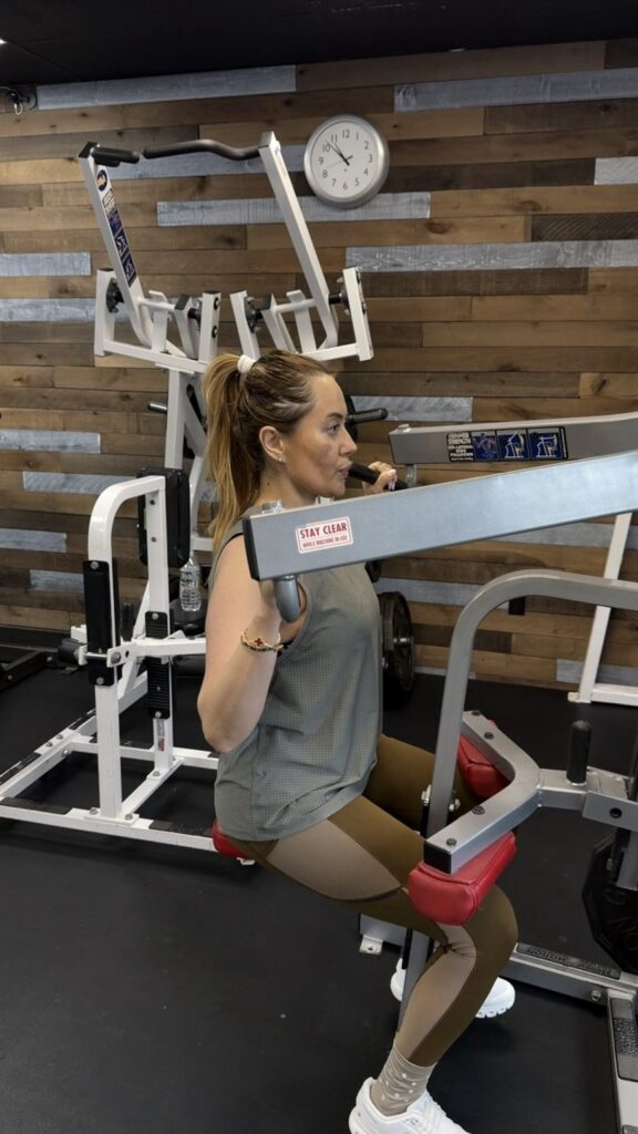 Lat pulldown exercise at VIP Fitness Center in Fort Lee, NJ.